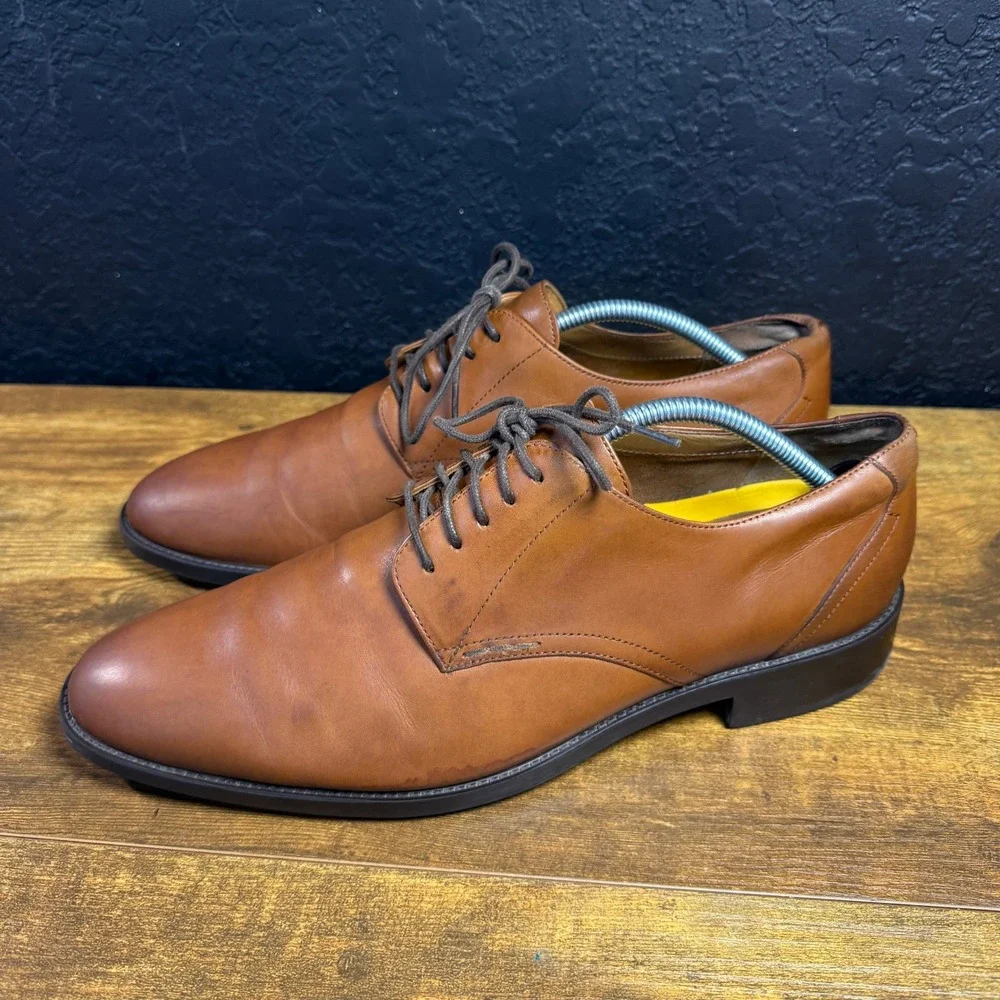 Cole Haan Hawthorne Zerogrand C30489 British Tan Leather Derby Shoes Mens 10M